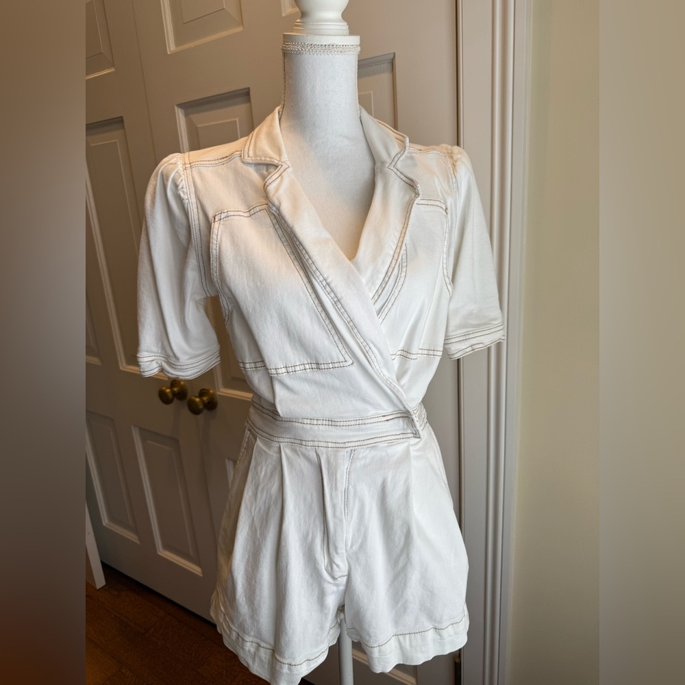 White Denim Romper